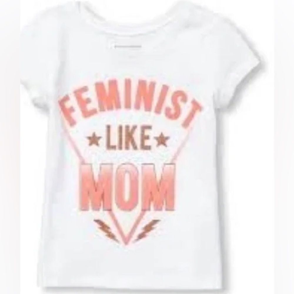 🔴Brand New Children’s Place Feminist Like Mom White Graphic Tee